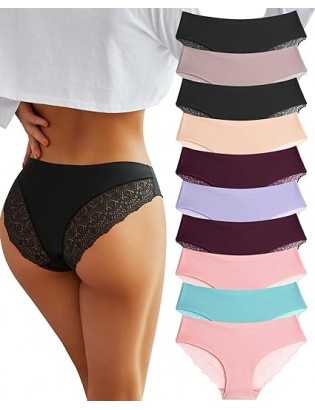 Sexy Cheeky Underwear for Women Lace Bikini Panties Ladies V-Waist