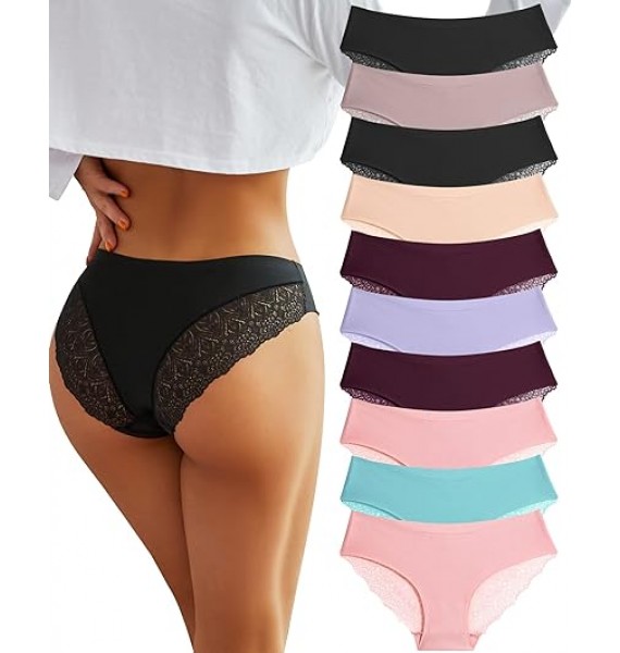 Sexy Cheeky Underwear for Women Lace Bikini Panties Ladies V-Waist