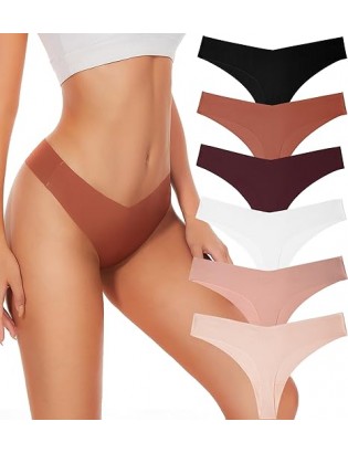 Seamless Thongs For Womens V-waisted No Show Thong Seamless Panties