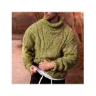 Men's Fashion Casual Warm Solid Color Twisted Turtleneck Sweater