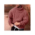 Men's Fashion Casual Warm Solid Color Twisted Turtleneck Sweater