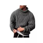 Men's Fashion Casual Warm Solid Color Twisted Turtleneck Sweater