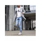 Fashion Casual Lapel Shoulder Padded Long Sleeves Slim Long Suit Coat