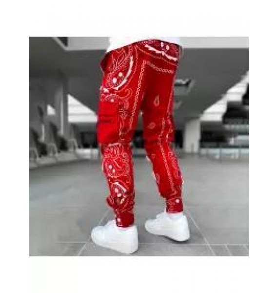 Blood Red Paisley Cargo Pants