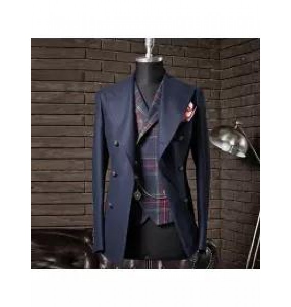 Mens Casual Solid Color Wool Suit Jacket