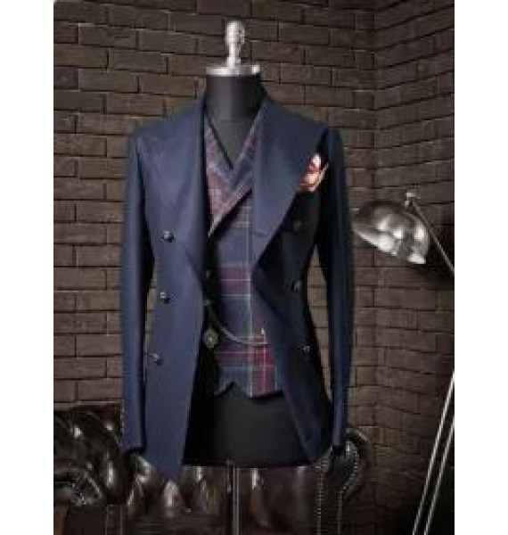 Mens Casual Solid Color Wool Suit Jacket