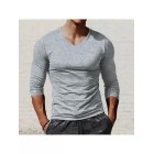 Men's Casual Bottoming Shirt V-Neck Long Sleeve T-Shirt