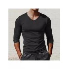 Men's Casual Bottoming Shirt V-Neck Long Sleeve T-Shirt