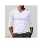 Men's Casual Bottoming Shirt V-Neck Long Sleeve T-Shirt