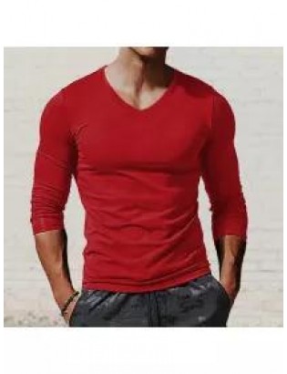 Men's Casual Bottoming Shirt V-Neck Long Sleeve T-Shirt