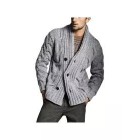 Men's Solid Color Knit Jacquard Sweater Jacket