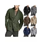 Men's Solid Color Knit Jacquard Sweater Jacket