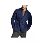 Men's Solid Color Knit Jacquard Sweater Jacket