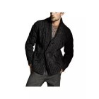 Men's Solid Color Knit Jacquard Sweater Jacket