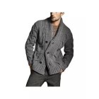 Men's Solid Color Knit Jacquard Sweater Jacket