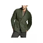 Men's Solid Color Knit Jacquard Sweater Jacket