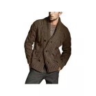 Men's Solid Color Knit Jacquard Sweater Jacket