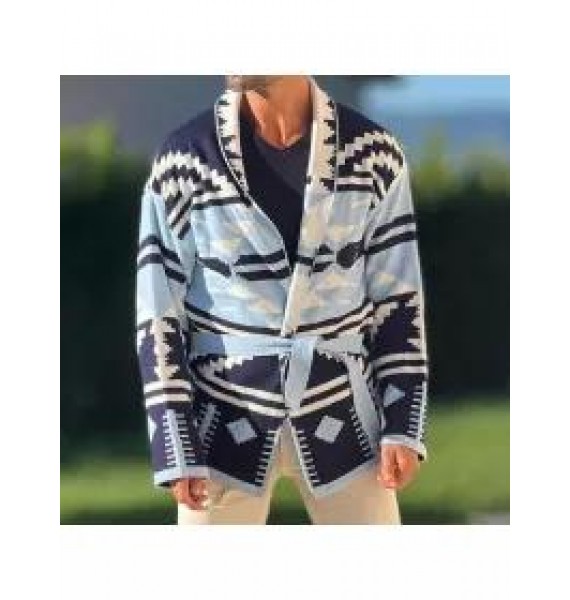 Vintage Geometric Knit Cardigan