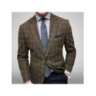 Fashion Plaid Notch Lapel Blazer LH010