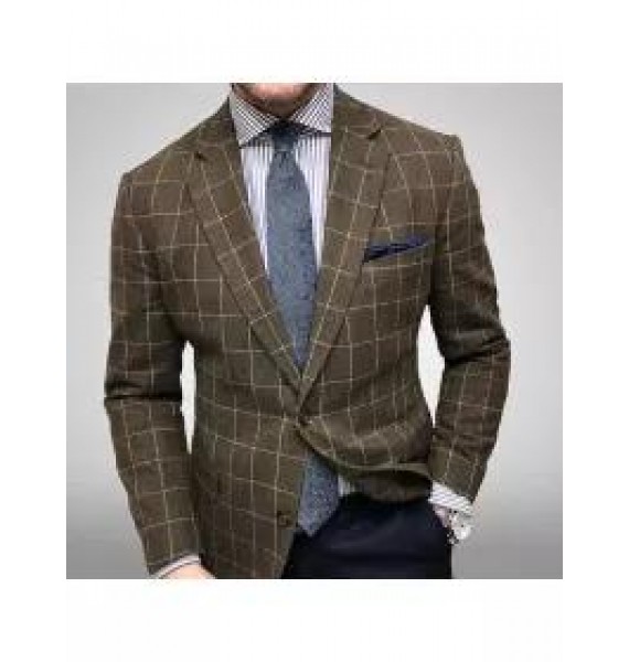 Fashion Plaid Notch Lapel Blazer LH010