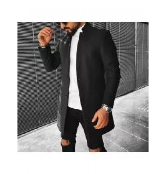 Men's fashion solid color stand collar jacket coat