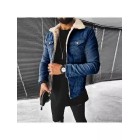 Men's Casual Punk Motorcycle Imitation Wool Washed Denim Jacket