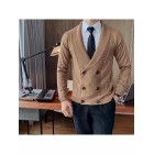 Gentlemen's Simple Plain Double-button Knitted Cardigan