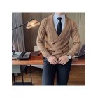 Gentlemen's Simple Plain Double-button Knitted Cardigan