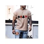 Mens Fashion Casual Poker Print T-shirt