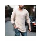 Fashion Stitching Raw Edge Long Sleeve T-shirt