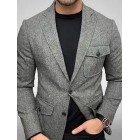 Men's Fashion Gray Multi Pocket Blazer