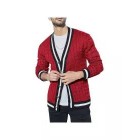 Men's British Style Jacquard Colorblock Knit Sweater Jacket