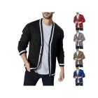 Men's British Style Jacquard Colorblock Knit Sweater Jacket