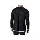 Men's British Style Jacquard Colorblock Knit Sweater Jacket