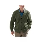 Men's English Solid V-Neck Jacquard Knit Sweater Jacket