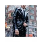 Personalized Shiny Leather Slim-Fit Blazer