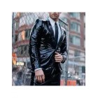 Personalized Shiny Leather Slim-Fit Blazer