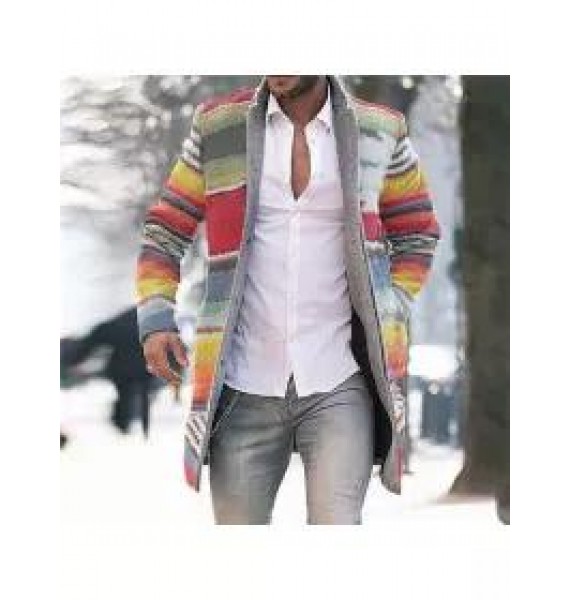 Fashion Business Rainbow Print Coat