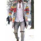 Fashion Business Rainbow Print Coat