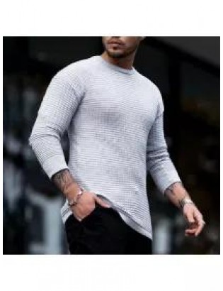 Fashion Plaid Round Neck Long Sleeve T-shirt