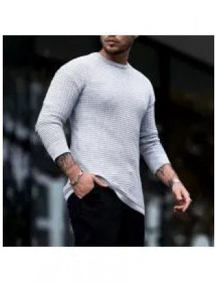 Fashion Plaid Round Neck Long Sleeve T-shirt