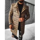 Street Fashion Casual Plaid Texture Slim Long Sleeve Coat