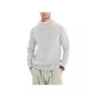 Men's Half Turtleneck Drawstring Jacquard Sweater