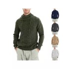 Men's Half Turtleneck Drawstring Jacquard Sweater