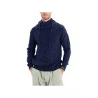 Men's Half Turtleneck Drawstring Jacquard Sweater