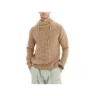 Men's Half Turtleneck Drawstring Jacquard Sweater