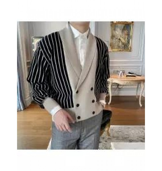 Gentleman Autumn And Winter Double Button Knitted Cardigan