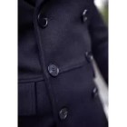 Bonucci Leather Coat Short Black