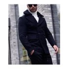 Bonucci Leather Coat Short Black