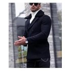 Bonucci Leather Coat Short Black